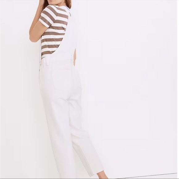 Madewell Straight-Leg Overalls in Tile White Large - Picture 3 of 12